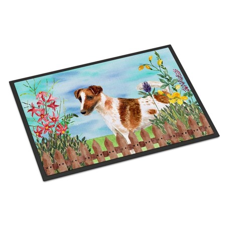 Carolines Treasures Smooth Fox Terrier Spring Indoor or Outdoor Mat - 18 x 27 in. CK1209MAT